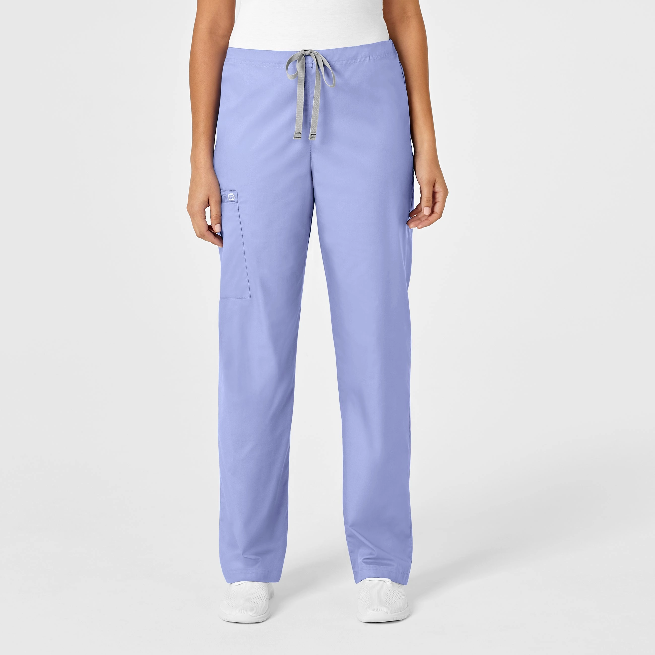 Relaxed Comfort Look Lightweight Wear WonderWORK Unisex Drawstring Cargo Scrub Pant - Ceil Blue