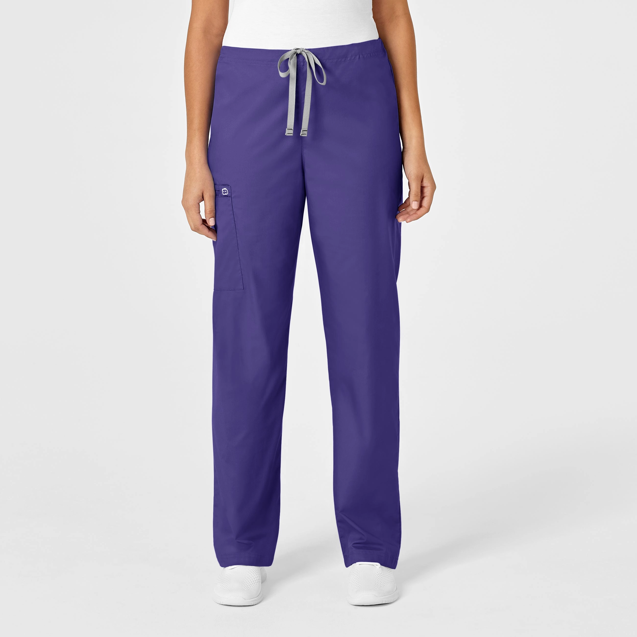 Ergonomic Cut WonderWORK Unisex Drawstring Cargo Scrub Pant - Grape