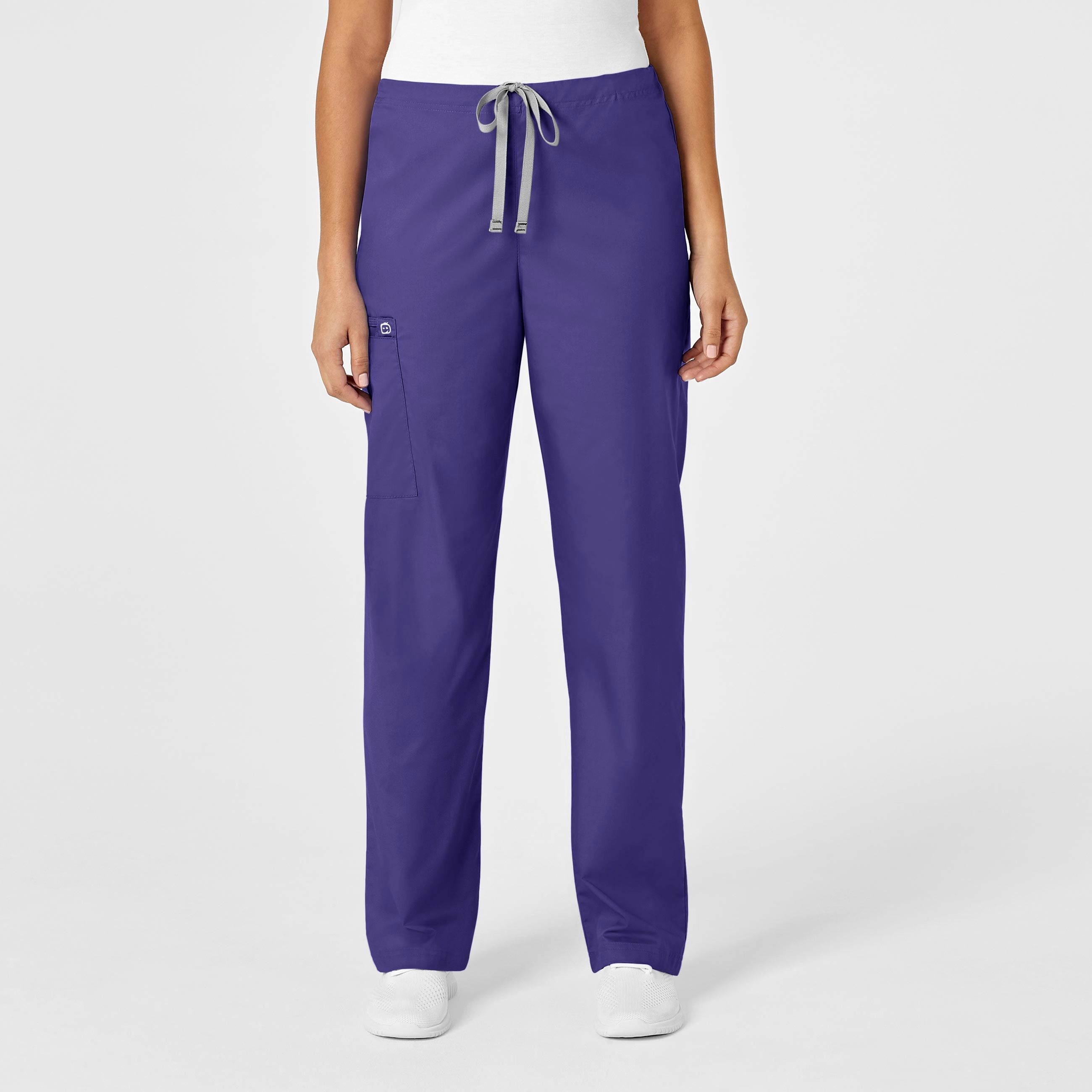 WonderWORK Unisex Drawstring Cargo Scrub Pant - Grape Easy Flex Design Basic Look