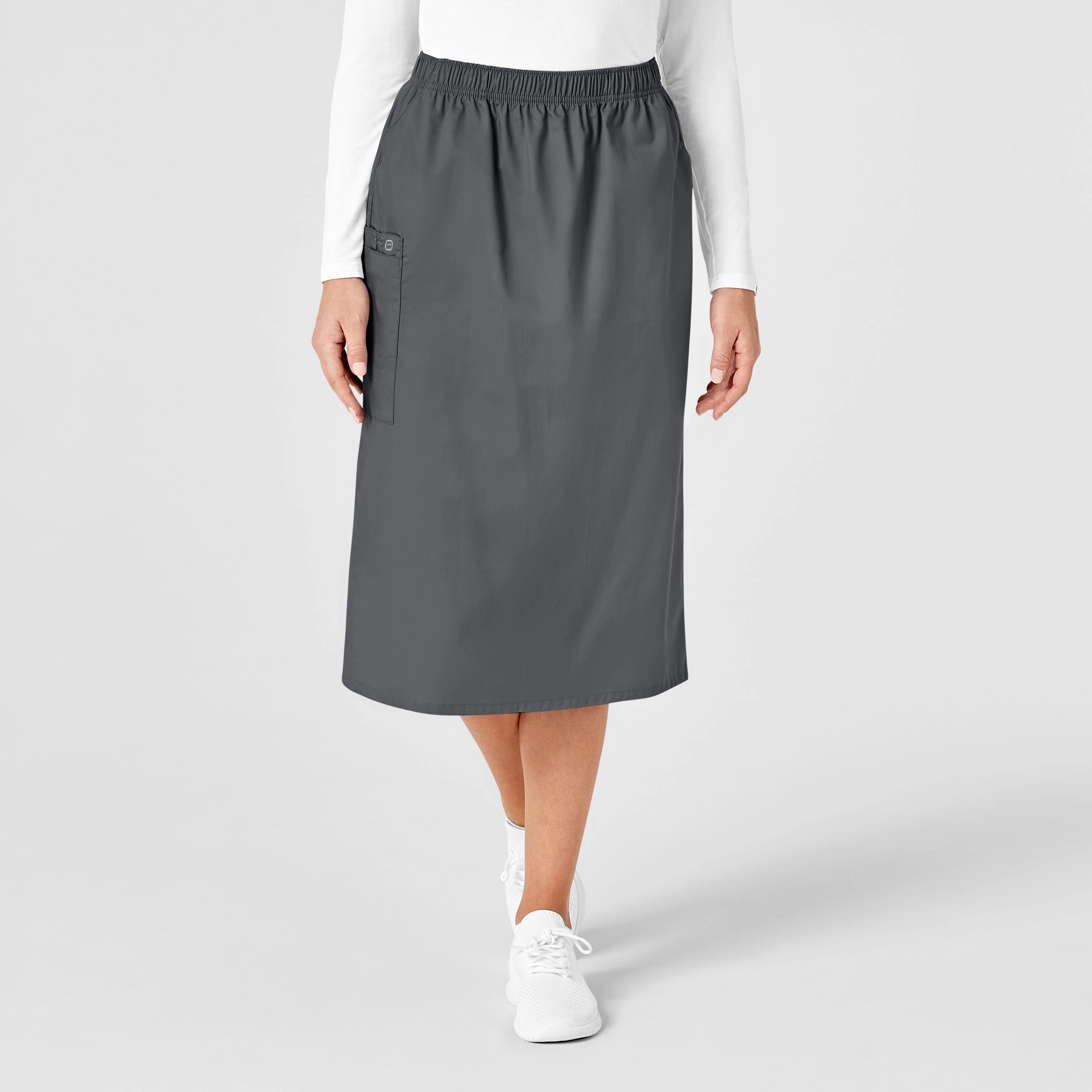 WonderWORK Women's Pull On Cargo Scrub Skirt - Pewter Performance Design