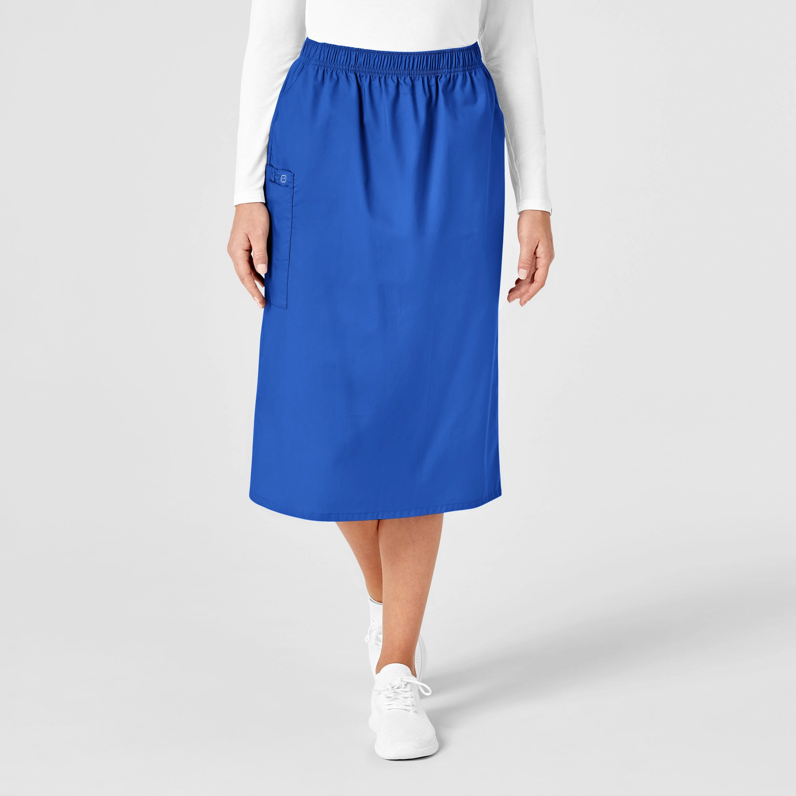 High Rise Design WonderWORK Women's Pull On Cargo Scrub Skirt - Royal