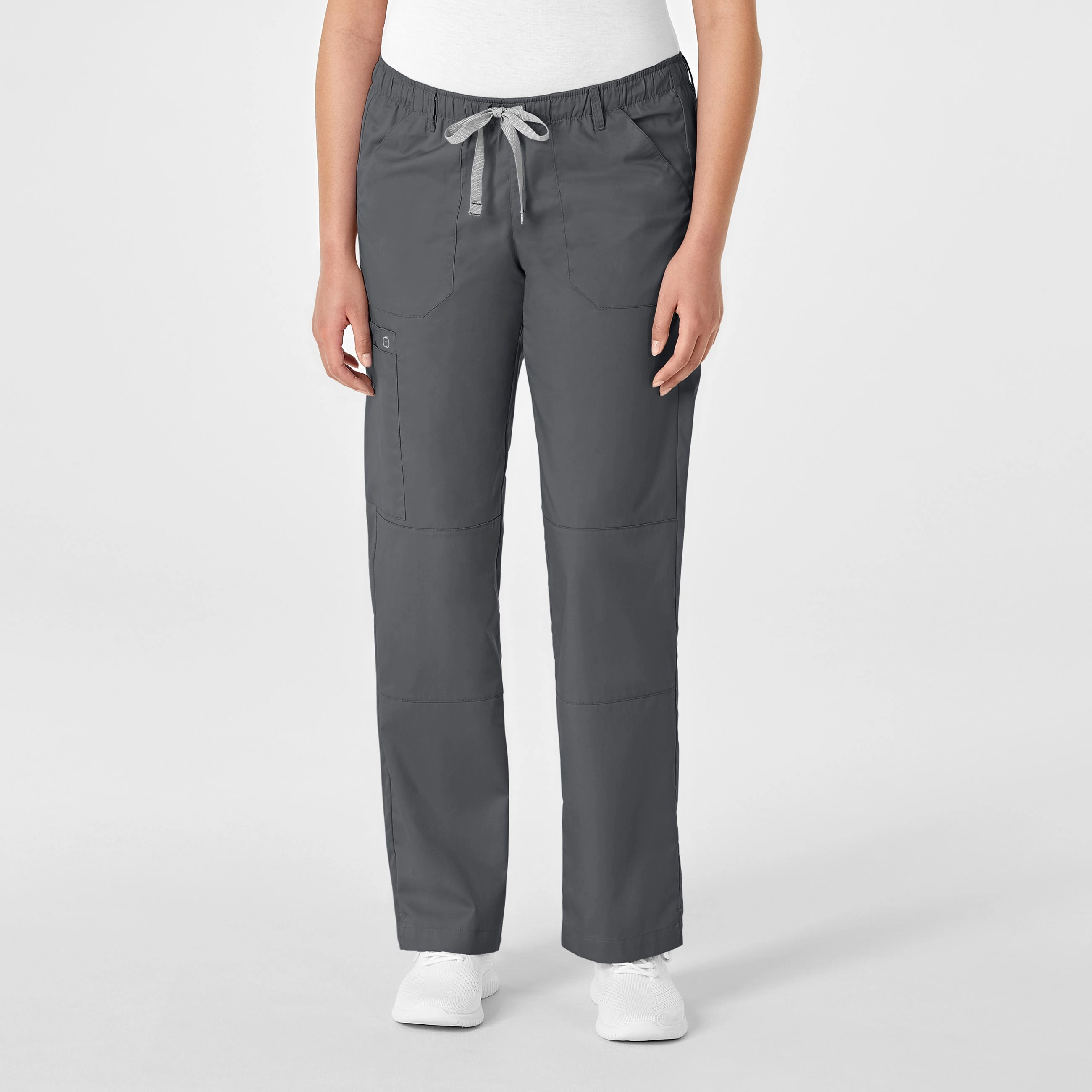 Four Way Stretch WonderWORK Women's Straight Leg Cargo Scrub Pant - Pewter