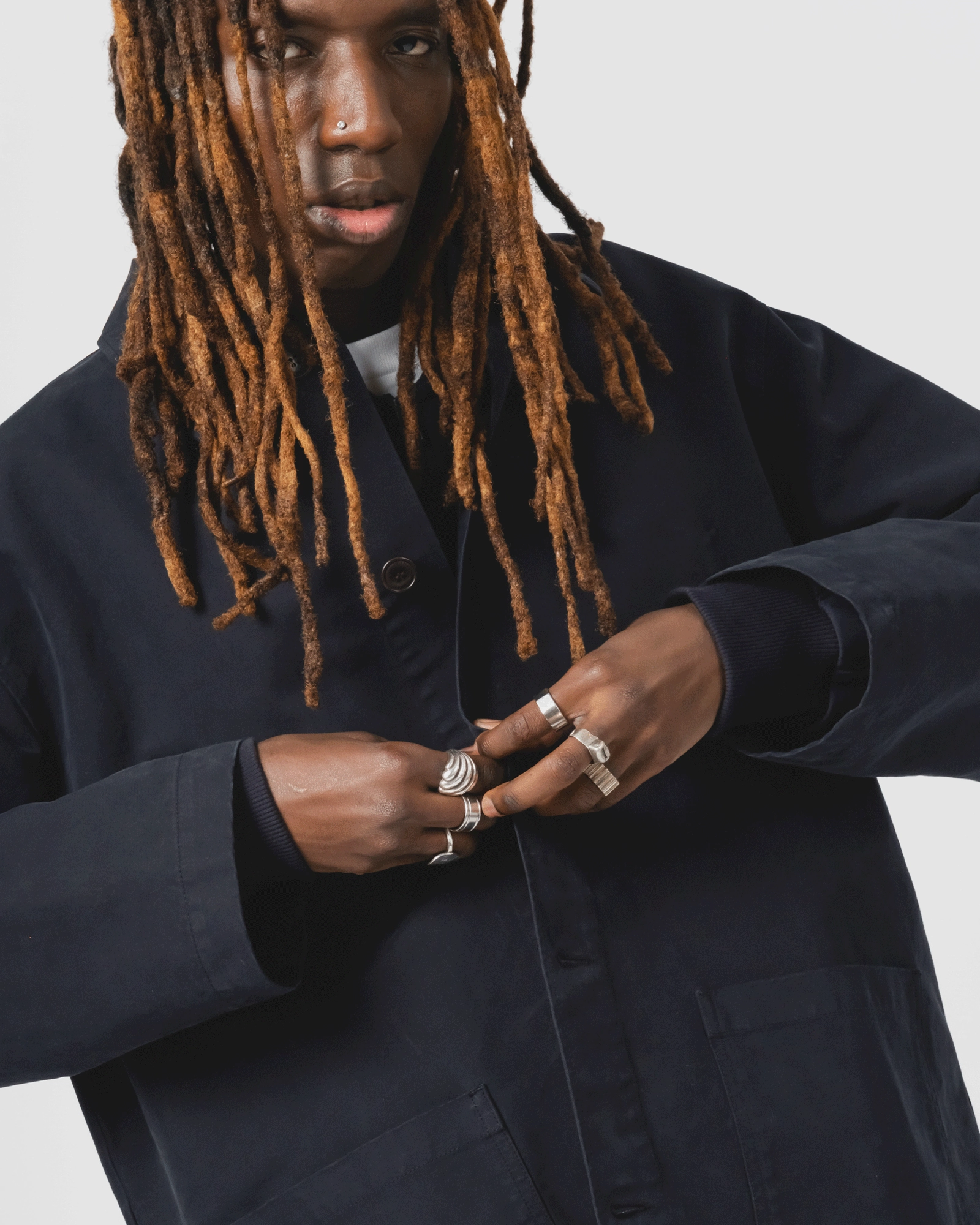 StretchMaterial Build Coach Jacket Nebraska Cotton Inkt Blue