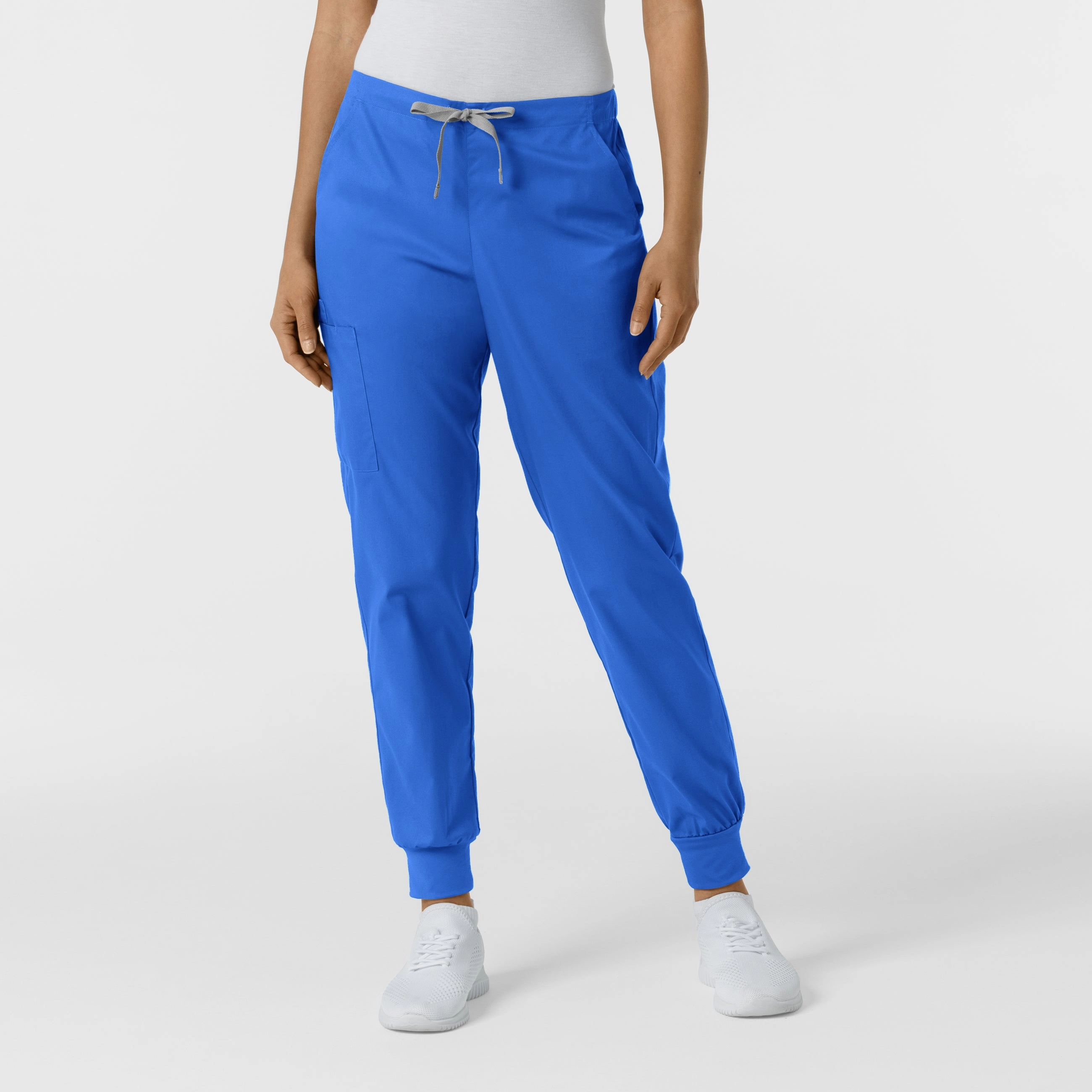 WORK Women's Cargo Jogger Scrub Pant - Royal DoubleLayeredHem