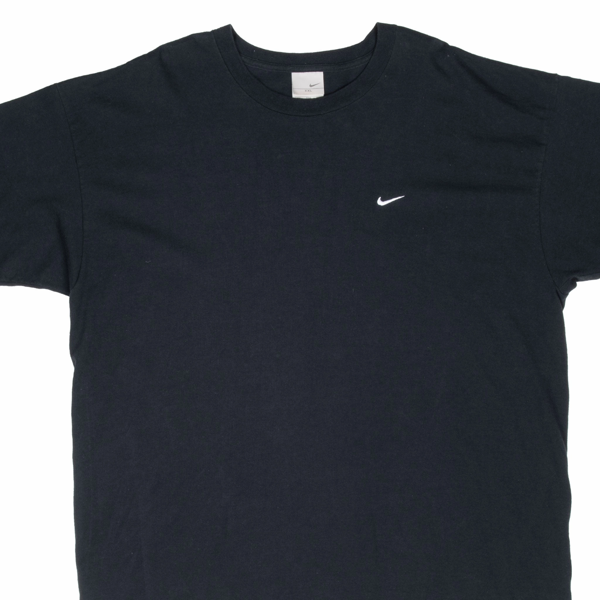 Cozy Fit RecycledBlend VINTAGE NIKE CLASSIC SWOOSH BLACK TEE SHIRT 2000S 2XL