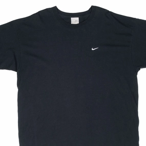 Cozy Fit RecycledBlend VINTAGE NIKE CLASSIC SWOOSH BLACK TEE SHIRT 2000S 2XL