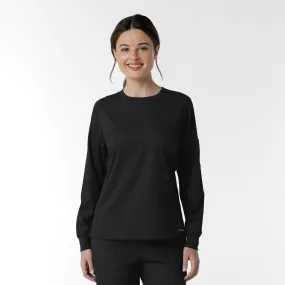 FlatlockSeams Boundless Women's Classic Long Sleeve Scrub Top - Black