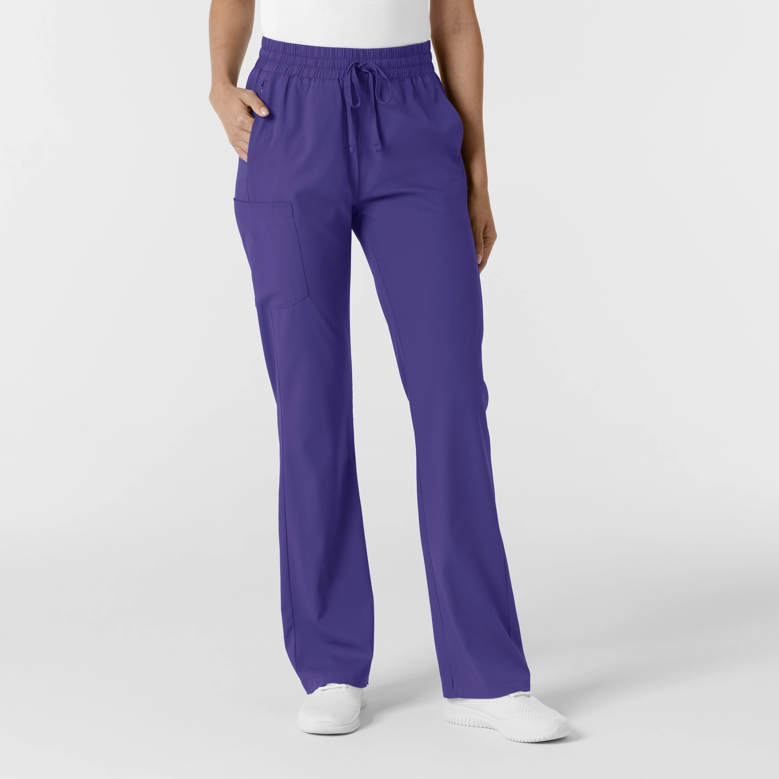 Boundless Women's Bootcut Scrub Pant - Grape Tough Stretch Flexible Ankle Cuffs