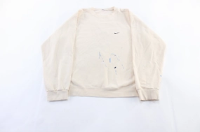 Plaid Design product date night charm factor Y2K Nike Embroidered Logo Cream Sweatshirt