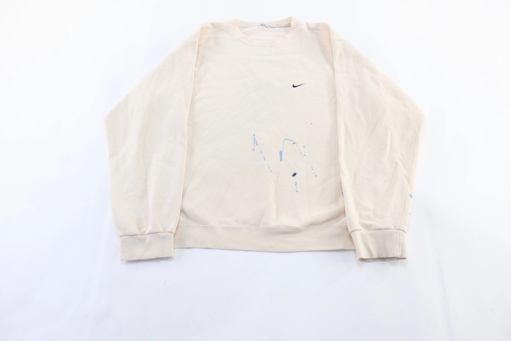 Plaid Design product date night charm factor Y2K Nike Embroidered Logo Cream Sweatshirt