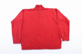 Comfortable fit Hooded Youth Polo by Ralph Lauren Embroidered Logo Red Sweater