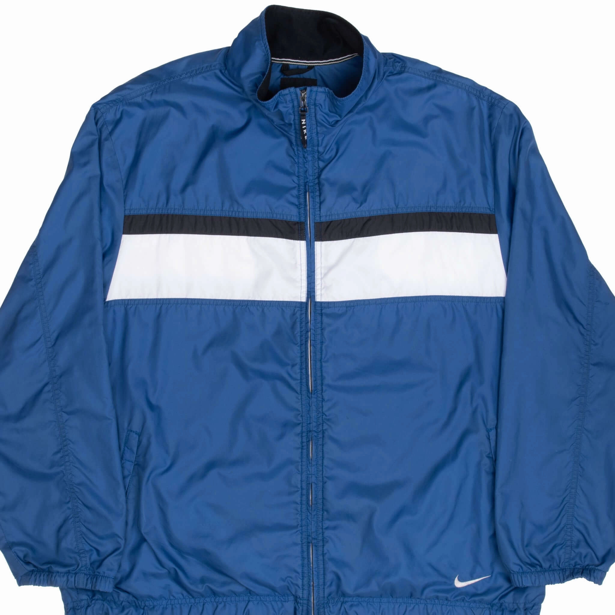 Non Irritating Lining VINTAGE NIKE CLASSIC SWOOSH BLUE WINDBREAKER JACKET 1990S XL