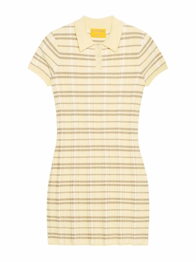 Thermal regulation Plaid Polo Dress in Butter Combo