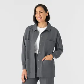 AntiPillingTreatment NURTUR Women??s Scrub Shirt Jacket - Pewter